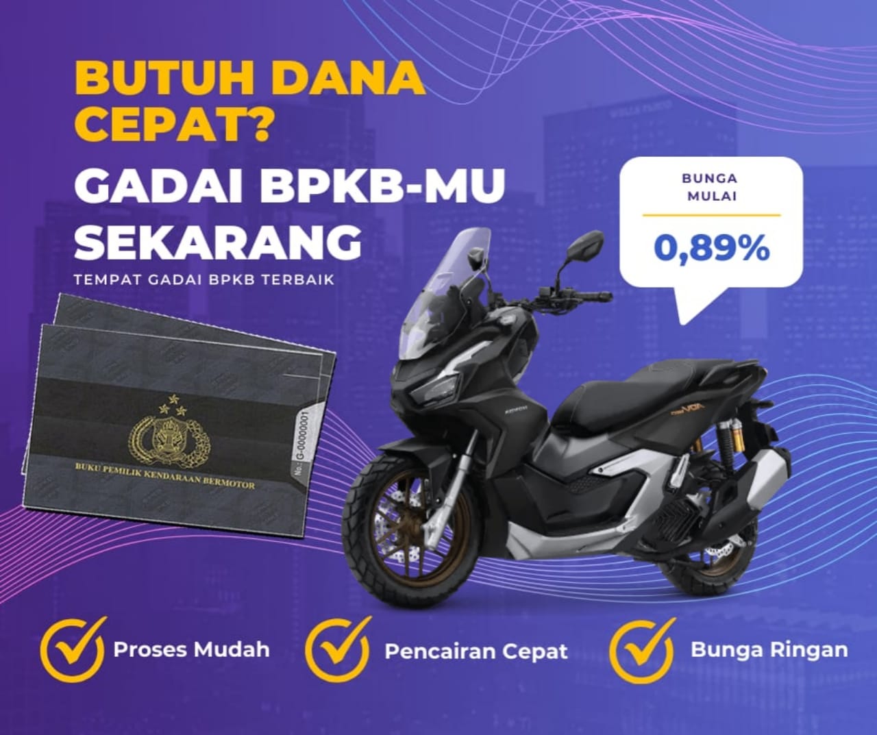 Kredit Jaminan Bpkb Motor Honda Adv 160 Abs Dapat Dana Berapa? Seperti Ini Simulasinya